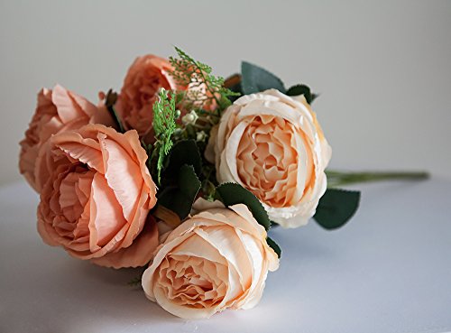 Bouquet de pivoines artificielles en soie (n° 2) - 7 couleurs - Décoration de table de mariage...