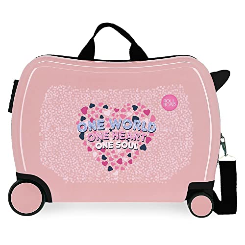 Roll Road One World Maleta Infantil Rosa 50x38x20 Cms Rígida Abs Cierre De Combinación Lateral 34l 1,8 Kgs 4 Ruedas Equipaje De Mano Roll Road One World Maleta Infantil Rosa 50x38x20 Cms Rígida Abs Cierre De Combinación Lateral 34l 1,8 Kgs 4 Ruedas Equipaje De Mano