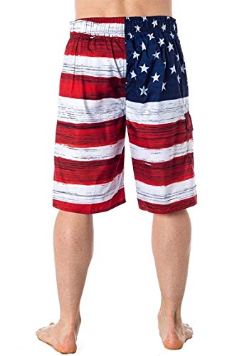Beach Outfitters Men's Micro Fiber Star Spangled Swim Trunks3