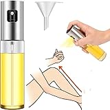 Fullhouse Glass Oil Spray Bottle for Skin Treatment, 3.5 oz Capacity, Uniform Oil Mist, Refillable Cosmetic Sprayer (Stainless steel)