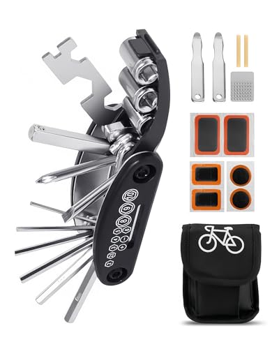 Teslniher Fahrrad Multitool 16-in-1, Fahrrad Reparatur Set Fahrrad Werkzeug für Mountainbike Unterwegs Fahrrad-Multifunktionswerkzeug