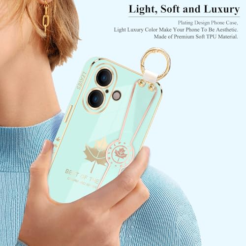 Coque iPhone 16 verte avec dragonne pour un quotidien actif et stylé