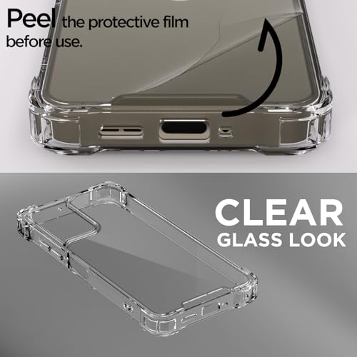 Image of Amazon Basics Back Cover for Motorola Moto G06 Power PC + TPU Clear Transparent Raised Edges Shockproof Protective Phone Bumper Case (Transparent)