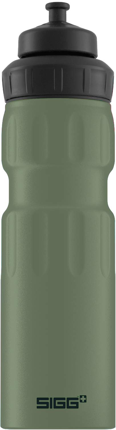 Sigg WMB Sports Leaf Green Touch Water Bottle (0.75 L), Pollutant-Free and Leak-Proof Metal Bottle, Lightweight Aluminium Bottle for Sports