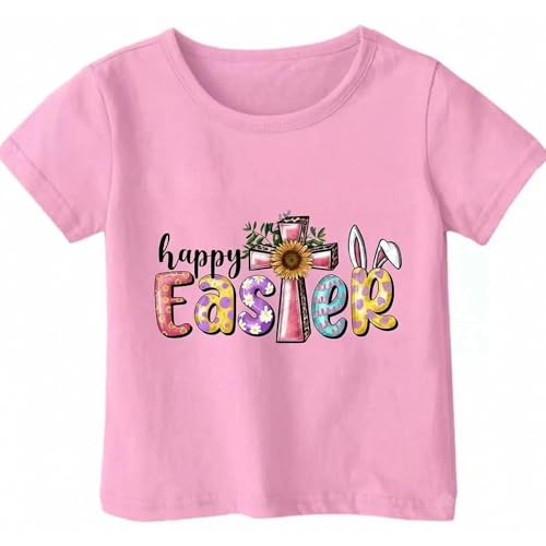 Image of Easter Shirts for Girls Kids Easter Gift Bunny T-Shirt Clothing 3-12 Years
