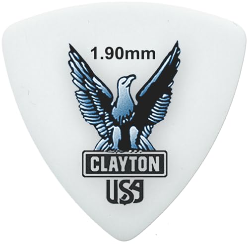 CLAYTON Acetal Rounded-Triangle Shape 1.90mm – RT190/12 (12 Picks Per Pack) Guitar Picks – Ultra Durable Anti-Slip Guitar Pick for Electric, Acoustic, & Bass – Warm and Clear Tones