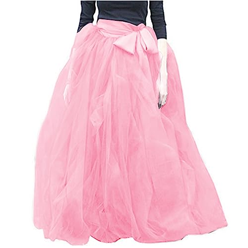 WDPL Women's A-Line Tulle Strips Ruffles Tutu Ball Gown Skirts