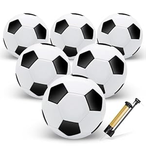 6 Pack Soccer Balls with Pump Needle, Size 3/4/5 Soccer Training Ball Practice for Kids,Youth and Adults, Soccer Ball Bulk