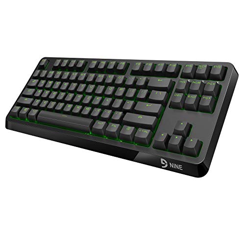 Promo 40% OFF Fuhlen G87S TKL Mechanical Gaming Keyboard, 87 Keys Wired Keyboard with Green Backlit PBT Keycaps, Cherry MX Blue Switch (Black)