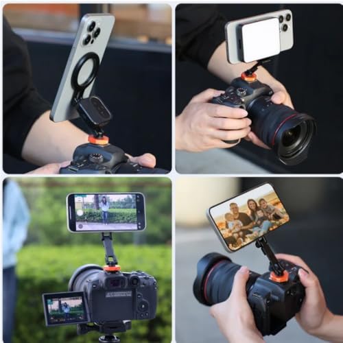 Image of yantralay Magnetic Phone Tripod Mount with 1 /4 inch Thread & Cold Shoe | 360 Rotating Mount for i-Phone 17 /16 /15 /14 /13 /12 & Android Phones