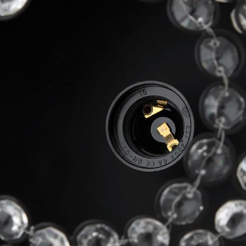 Image of Homesake Crystal Pendant Light - Modern Black Ceiling Lamp, Stylish Home Decor for Living Room, Bedroom, Dining Room, Kitchen, Office, Bar, Restaurant Elegant Lighting Fixture, Contemporary Design