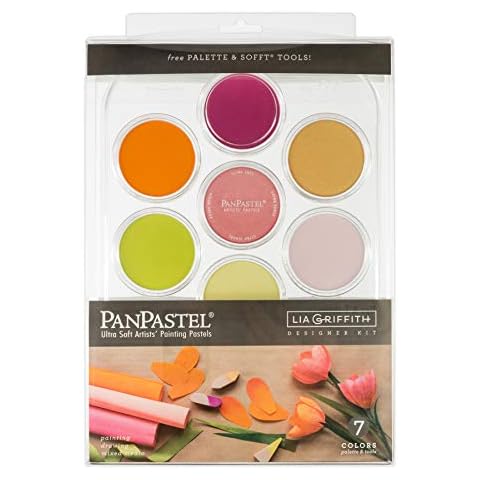 PanPastel 30083 Lia Griffith 7 Color Ultra Soft Artist Pastel Designer Kit w/Sofft Tools & Palette Cover