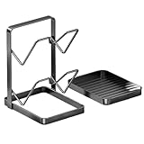 Genérico Organizadores de de ollas dentro del gabinete, soporte de tapa de olla de acero inoxidable de 2 capas con bandeja de extraíble, estante de almacenamiento de de ollas de cocina ﻿