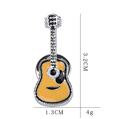 Image of 6 Pcs Guitar Lapel Pin Set for Women Clothing, Backpacks, Jackets, Hat