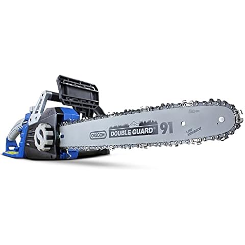 Hyundai 2400W / 230V 16" Bar Powerful Electric Chainsaw, Lightweight, 12m Power Cable, Automatic Chain Lubrication, Easy to Use Corded Chain Saw with 3 Year Warranty Cover