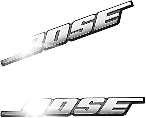 Chaojibao 4個 B-O-S-E スピーカー エンブレム タイプ セット 両面テープ止め アルミ製 ポリッシュ 鏡面仕上 (ブラック BOSE)