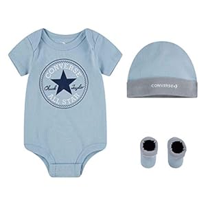 Converse Baby Girls All Star Bodysuit, Hat & Socks 3 Piece Set