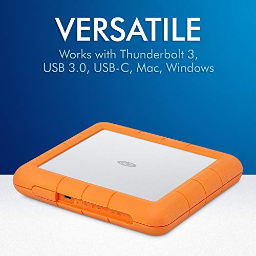 LaCie Rugged Raid Shuttle 8TB, Zewnętrzny dysk twardy przenośny, PC Mac iPad & iPhone, USB-C, Data Rescue Service (STHT800800)