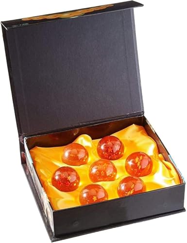 BAODELI 7pcs 76MM Large Crystal Acrylic Resin Glass Ball with Gift Box Dragon Transparent Play Balls