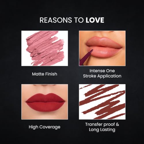 Image of VERYMISS Creamy Matte Lip Liner Pencil | Waterproof, Long Lasting & Matte Finish | Smooth Application | Defines & Shapes Lips | For Women & Girls I Set of 3