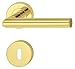 Produktbild JUVA Design Türbeschlag Edelstahl Drückergarnitur auf Rund-Rosette für Zimmertüren - LDH 2171 | BB - Buntbart | Messing PVD-beschichtet | 1 Set - Türdrücker-Garnitur L-Form inkl. Befestigungsmaterial