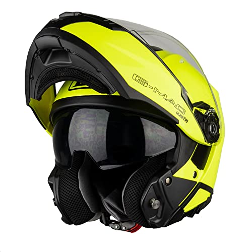 G-Mac Glide Evo - Casco De Moto Con Tapa Frontal Xl, Amarillo De Seguridad . G-Mac Glide Evo - Casco De Moto Con Tapa Frontal Xl, Amarillo De Seguridad .