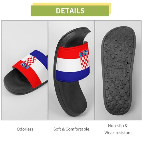 Croatia Flag Croatian Slipper Mans Women Slide Anti Slip House Shoes Shower Slippers Flat Open Toe Sandals4
