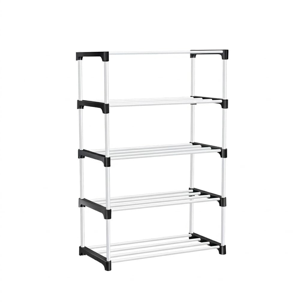 SAVANIZON 5-Tier White Shoe Rack - Image 1