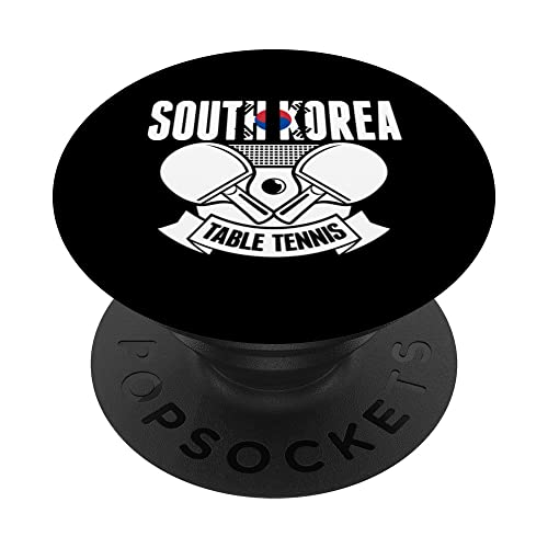 South Korea Ping Pong Lovers Korean Table Tennis Supporters PopSockets Swappable PopGrip, Black