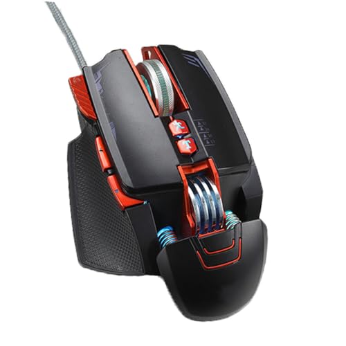 Ratón para juegos mecánico V9, cable USB, tamaño medio, color negro
