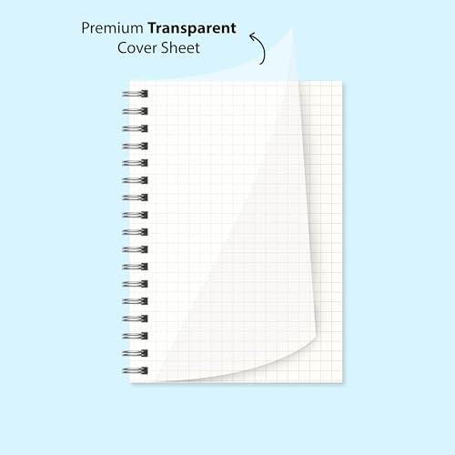 Image of PaperO A6 Square Grid Notebook Pack of 3 | 100 GSM Natural Shade Paper | 5mm Graph Pages | 100 Pages | 4.1 x 5.8 Inch Compact Size | Acid-Free Paper | Durable Binding | Transparent Cover | Ideal for Notes, Math & Sketching