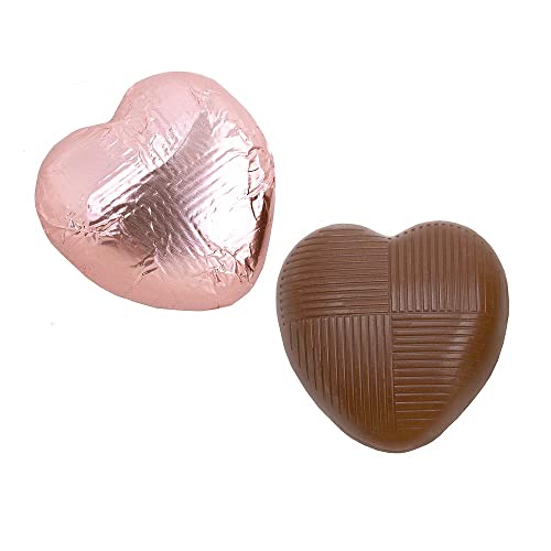 Italian Options Milk Chocolate Foiled Hearts, 30 Chocolates, Rose Gold Foil