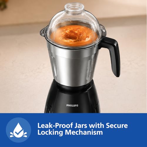 Image of Philips HR7732 Mixer Grinder 1000 Watts 4 Jars with Double Ball Bearing Motor | Unique Modes for Different Texture | Mixer grinder with Heavy Gauge Leak-Proof Steel Jars | 5 Years Motor Warranty