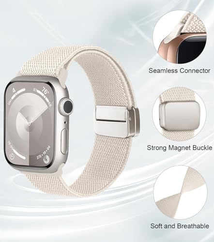 Bxuxohs NYLON IWATCH BAND Magnetic Stretchy Solo Loop thumb #1