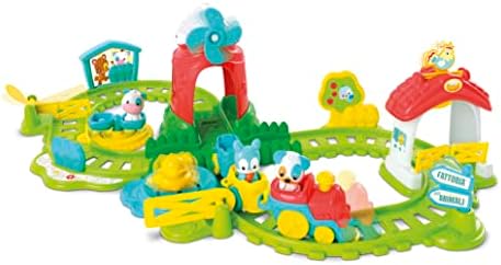 Clementoni Fattoria-Playset Parlante, Interattivo E Motorizzato, Trenino Giocattolo Elettrico, Gioco Bambino 1 Anno (Versione in Italiano) -Made in Italy, Multicolore, 17756