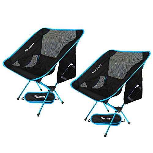 FBSPORT 2 Pack Lightweight Folding Camping Backpack Chair, Compact & Heavy Duty Portable