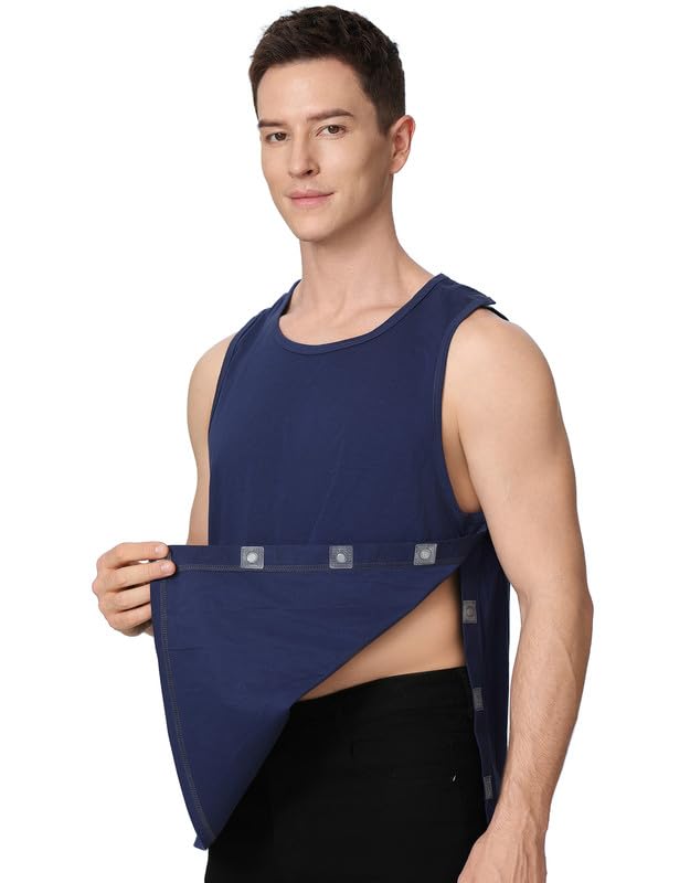 Post-Surgery Magnetic Button Shirt for Men – Sleeveless Recovery Tank Top with Full Magnetic Closures on Shoulders & Sides2