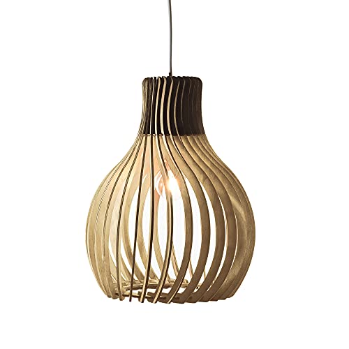Opis PL2 clair - Lampe (Ø28cm) suspension en bois clair composée de pièces élégantes et incurvées Cover