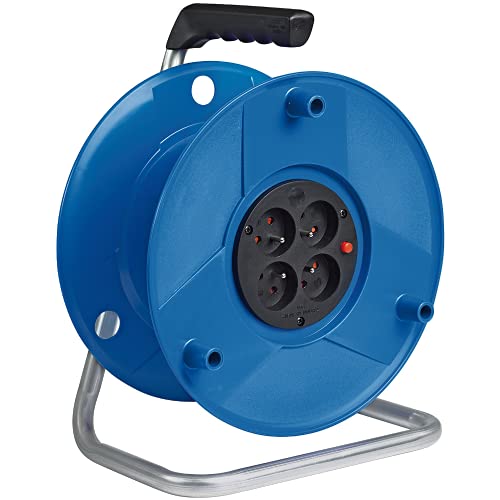 Brennenstuhl Enrouleur de câble Standard S avec 4 prises, livré sans câble, Fabrication Française