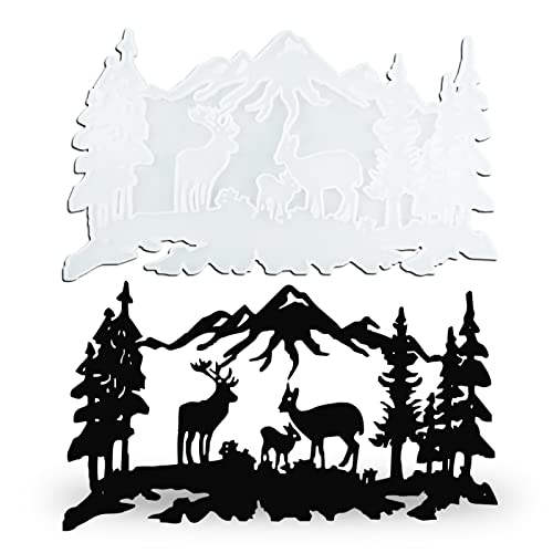 Harzform für Wanddekoration, Hirsch, Wandkunst, Silikonform für Epoxidharzguss, Wandmontage, Dekoration, DIY, Tierharz, Gießhandwerk Cover