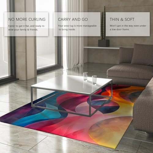 Tapis d'art moderne abstrait ondulé 120x150 haut de gamme pour sol