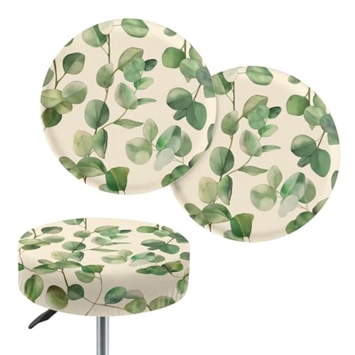 Wiryuouvt Cute Leaf Chair Seat Covers Elastic Bar Stool Seat Covers Round Bar Stool Cushions Barstool Seat Covers Round Cute Stool Covers Round Elastic Protective Cover for Home Decor