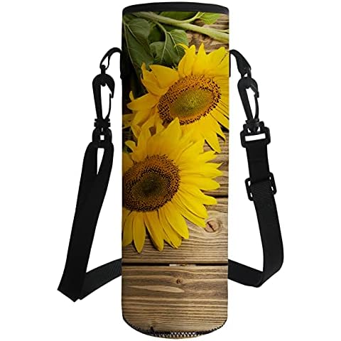 Wanyint Bolsa para botellas de agua con estampado de girasol y tablero Cover
