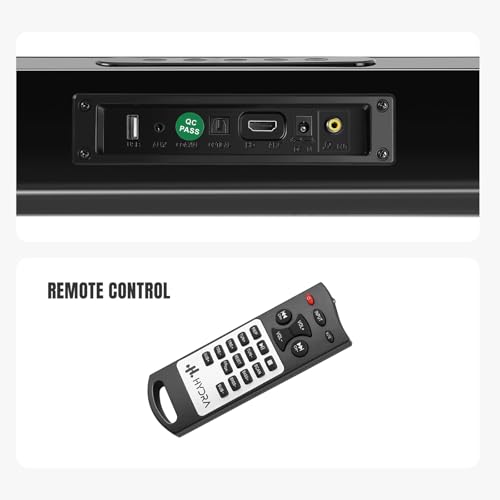 Image of Hydra BOOMBAR 2.1 Channel Soundbar with Wired Subwoofer, 180W, 3D Surround Sound, Bluetooth, AUX /USB /HDMI, Remote Control, Black