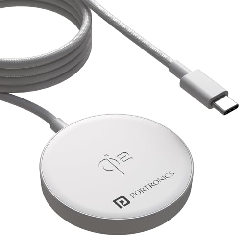 Portronics Quikk 15W Qi2 Certified Fast Charging Wireless Charger, Magnetic Compatible, Best for iPhone 16/15/14/13/12 Plus, Pro, Pro Max & All...