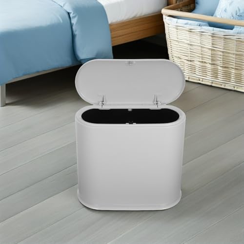 Kichouse bote de basura con tapa de 15l color gris claro miniatura 5