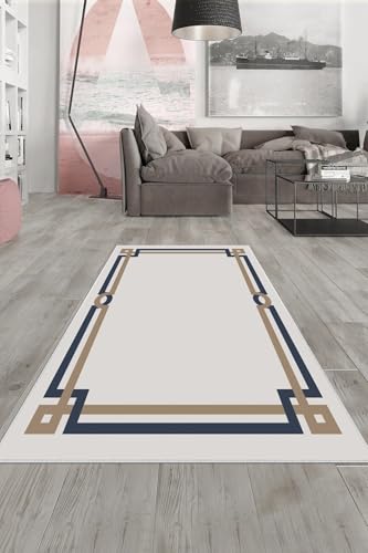 Pelangi Bej Dikme Detaylı Yıkanabilir kaymayı önleyici Taban Leke Tutmaz Modern Salon Halısı ve Yolluk; Açık Gri 40 x 40,1358087404005