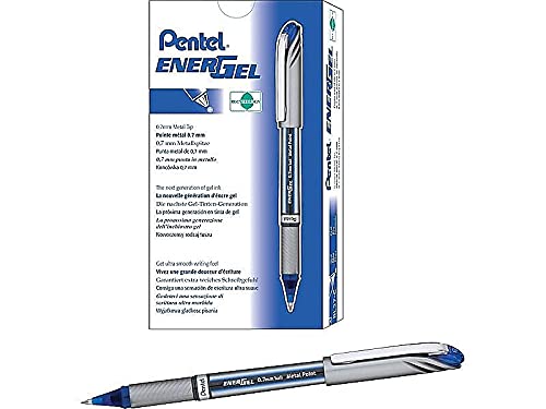 Bolígrafo Pentel Gel Punta Media Azul miniatura 3