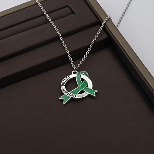 CENWA Organ Donors Green Ribbon Charm Necklace Organ Donor Gift Organ Donation Awareness Kidney Donor Thank You Gift4