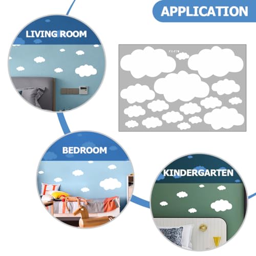 Adorno de Nubes Blanco para Pared Vinilo Decorativo Removible miniatura 3